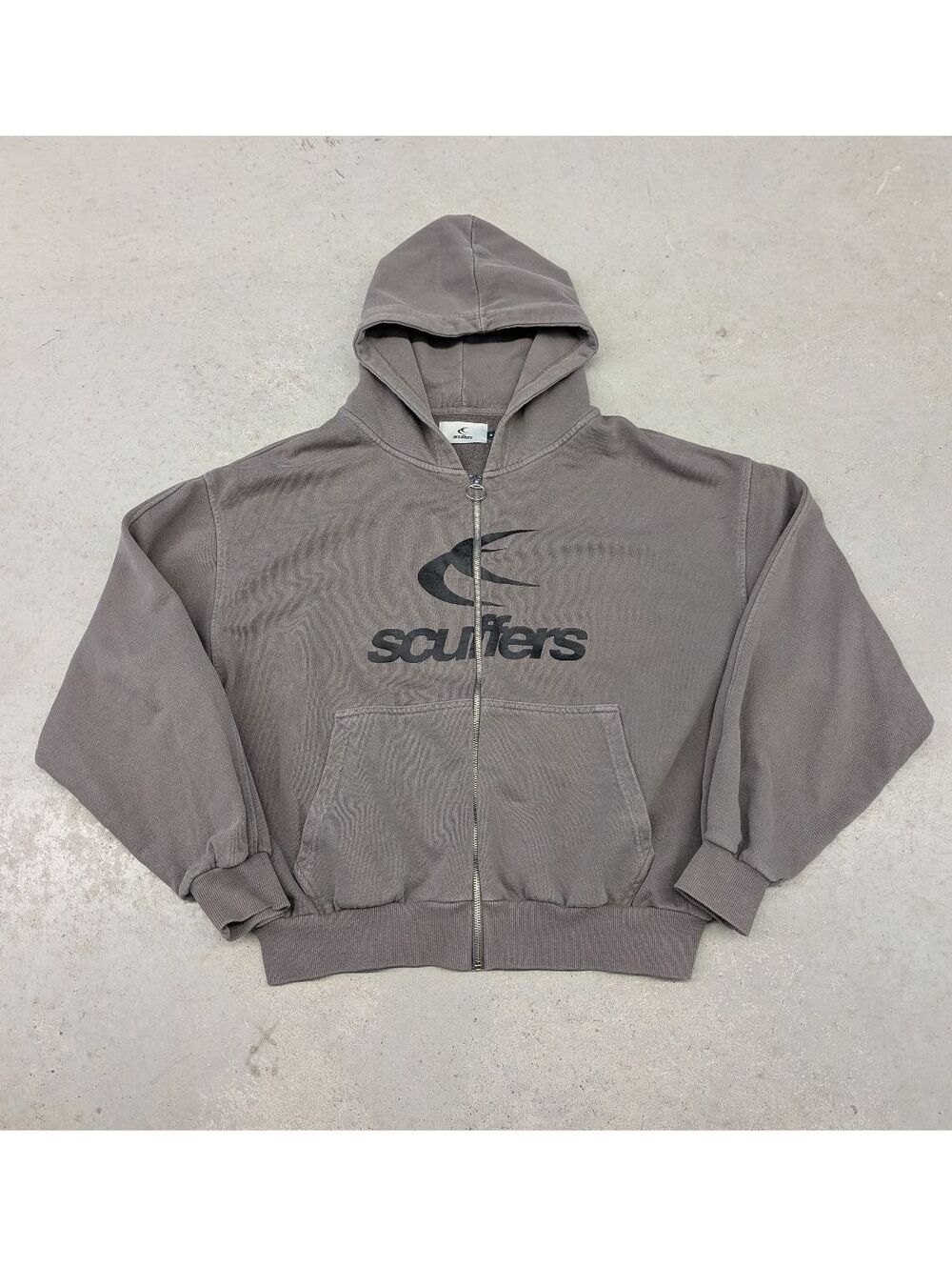 Scuffers Essential Full Zip Heavy Weight Boxy Gray Hoodie